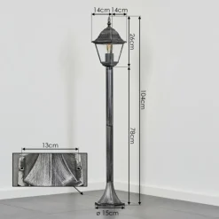 Luminaires Rustiques-hofstein Naofe Eclairage de chemin Noir, Argenté, 1 lumière