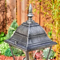 Luminaires Rustiques-hofstein Naofe Eclairage de chemin Noir, Argenté, 1 lumière