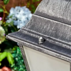 Luminaires Rustiques-hofstein Naofe Eclairage de chemin Noir, Argenté, 1 lumière