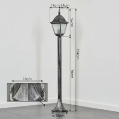 Luminaires Rustiques-hofstein Naofe Eclairage de chemin Noir, Argenté, 1 lumière