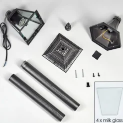 Luminaires Rustiques-hofstein Naofe Eclairage de chemin Noir, Argenté, 1 lumière