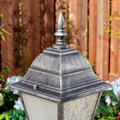 Luminaires Rustiques-hofstein Naofe Eclairage de chemin Noir, Argenté, 1 lumière