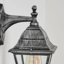 Luminaires Rustiques-hofstein Naofe Lampe murale d´extérieur, Applique murale Noir, Argenté, 1 lumière