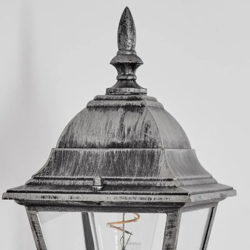 Luminaires Rustiques-hofstein Naofe Lampe murale d´extérieur, Applique murale Noir, Argenté, 1 lumière, Détecteur de mouvement