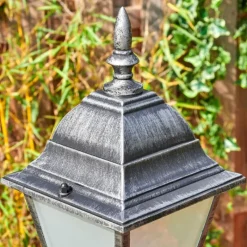 Luminaires Rustiques-hofstein Naofe Réverbère, Eclairage de chemin Noir, Argenté, 2 lumières