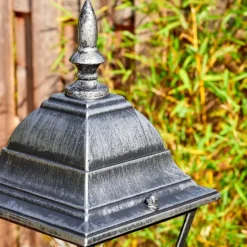 Luminaires Rustiques-hofstein Naofe Réverbère, Eclairage de chemin Noir, Argenté, 1 lumière