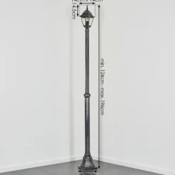 Luminaires Rustiques-hofstein Naofe Réverbère, Eclairage de chemin Noir, Argenté, 1 lumière