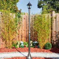 Luminaires Rustiques-hofstein Naofe Réverbère, Eclairage de chemin Noir, Argenté, 1 lumière