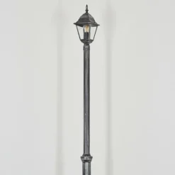 Luminaires Rustiques-hofstein Naofe Réverbère, Eclairage de chemin Noir, Argenté, 1 lumière