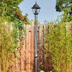 Luminaires Rustiques-hofstein Naofe Réverbère, Eclairage de chemin Noir, Argenté, 1 lumière