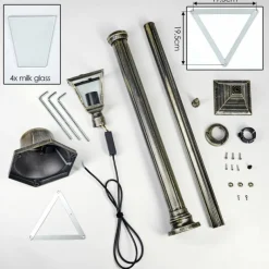 Luminaires Rustiques-hofstein Naofe Réverbère, Eclairage de chemin Or, Noir, 1 lumière