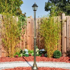 Luminaires Rustiques-hofstein Naofe Réverbère, Eclairage de chemin Or, Noir, 1 lumière