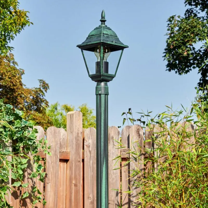 Luminaires Rustiques-hofstein Naofe Réverbère, Eclairage de chemin Vert, Noir, 1 lumière