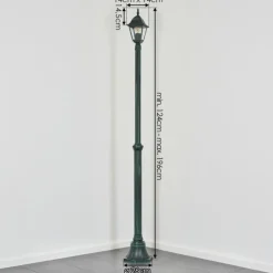 Luminaires Rustiques-hofstein Naofe Réverbère, Eclairage de chemin Vert, Noir, 1 lumière