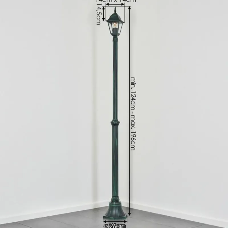 Luminaires Rustiques-hofstein Naofe Réverbère, Eclairage de chemin Vert, Noir, 1 lumière