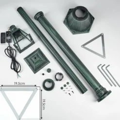 Luminaires Rustiques-hofstein Naofe Réverbère, Eclairage de chemin Vert, Noir, 1 lumière