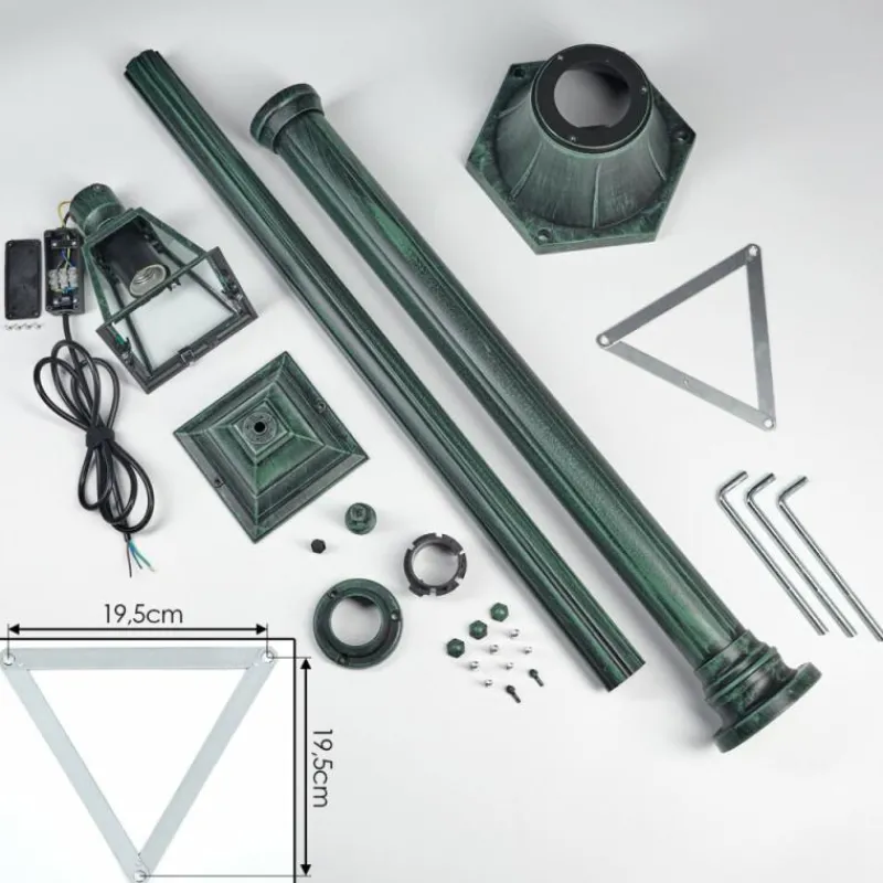 Luminaires Rustiques-hofstein Naofe Réverbère, Eclairage de chemin Vert, Noir, 1 lumière