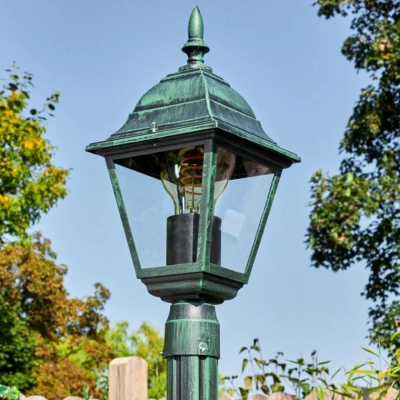 Luminaires Rustiques-hofstein Naofe Réverbère, Eclairage de chemin Vert, Noir, 1 lumière