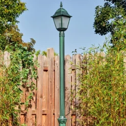 Luminaires Rustiques-hofstein Naofe Réverbère, Eclairage de chemin Vert, Noir, 1 lumière