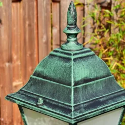 Luminaires Rustiques-hofstein Naofe Réverbère, Eclairage de chemin Vert, Noir, 1 lumière