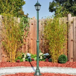 Luminaires Rustiques-hofstein Naofe Réverbère, Eclairage de chemin Vert, Noir, 1 lumière