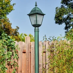 Luminaires Rustiques-hofstein Naofe Réverbère, Eclairage de chemin Vert, Noir, 1 lumière