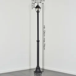 Luminaires Rustiques-hofstein Naofe Réverbère, Eclairage de chemin Noir, 1 lumière