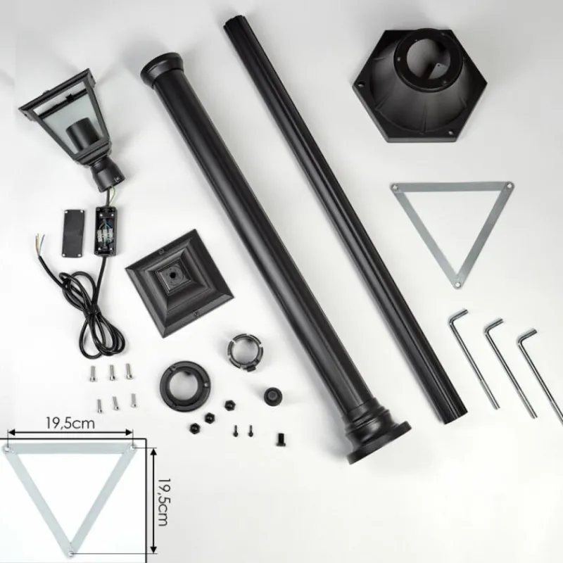 Luminaires Rustiques-hofstein Naofe Réverbère, Eclairage de chemin Noir, 1 lumière