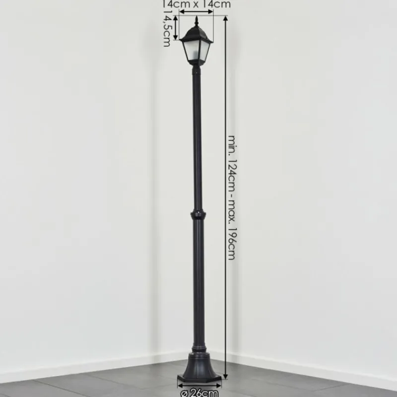 Luminaires Rustiques-hofstein Naofe Réverbère, Eclairage de chemin Noir, 1 lumière