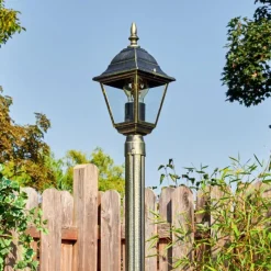 Luminaires Rustiques-hofstein Naofe Réverbère, Eclairage de chemin Or, Noir, 1 lumière