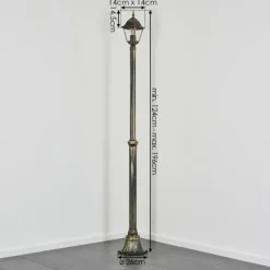 Luminaires Rustiques-hofstein Naofe Réverbère, Eclairage de chemin Or, Noir, 1 lumière