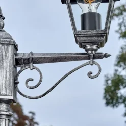 Luminaires Rustiques-hofstein Naofe Réverbère, Eclairage de chemin Noir, Argenté, 3 lumières