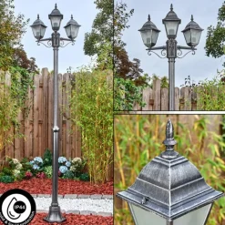 Luminaires Rustiques-hofstein Naofe Réverbère, Eclairage de chemin Noir, Argenté, 3 lumières