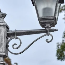 Luminaires Rustiques-hofstein Naofe Réverbère, Eclairage de chemin Noir, Argenté, 3 lumières