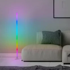 Lampes Industrielles-Luminaires Brilliant Neele Lampadaire LED Blanc, 1 lumière, Télécommandes