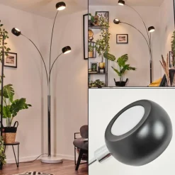 Lampes Vintages & Rétros-hofstein Nikkala Lampadaire Chrome, Marbre, Blanc, 3 lumières