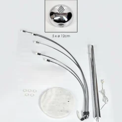 hofstein Nikkala Lampadaire Chrome, Marbre, Blanc, 5 lumières