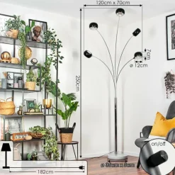 hofstein Nikkala Lampadaire Chrome, Marbre, Blanc, 5 lumières