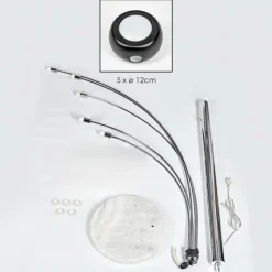 hofstein Nikkala Lampadaire Chrome, Marbre, Blanc, 5 lumières