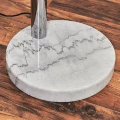 hofstein Nikkala Lampadaire Chrome, Blanc, 5 lumières