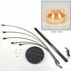 hofstein Nikkala Lampadaire Chrome, Noir, 5 lumières