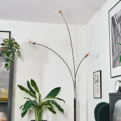 hofstein Nikkala Lampadaire Chrome, Blanc, 3 lumières