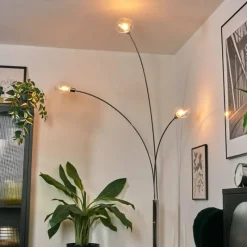 hofstein Nikkala Lampadaire Chrome, Blanc, 3 lumières