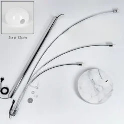 hofstein Nikkala Lampadaire Chrome, Blanc, 3 lumières