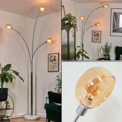 hofstein Nikkala Lampadaire Chrome, Blanc, 3 lumières