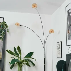 hofstein Nikkala Lampadaire Chrome, Blanc, 3 lumières