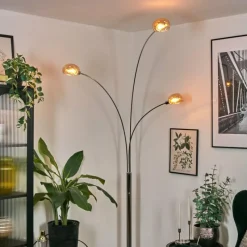 hofstein Nikkala Lampadaire Chrome, Blanc, 3 lumières