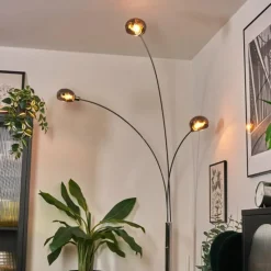 hofstein Nikkala Lampadaire Chrome, Blanc, 3 lumières