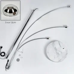 hofstein Nikkala Lampadaire Chrome, Blanc, 3 lumières