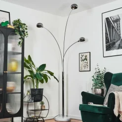 hofstein Nikkala Lampadaire Chrome, Blanc, 3 lumières